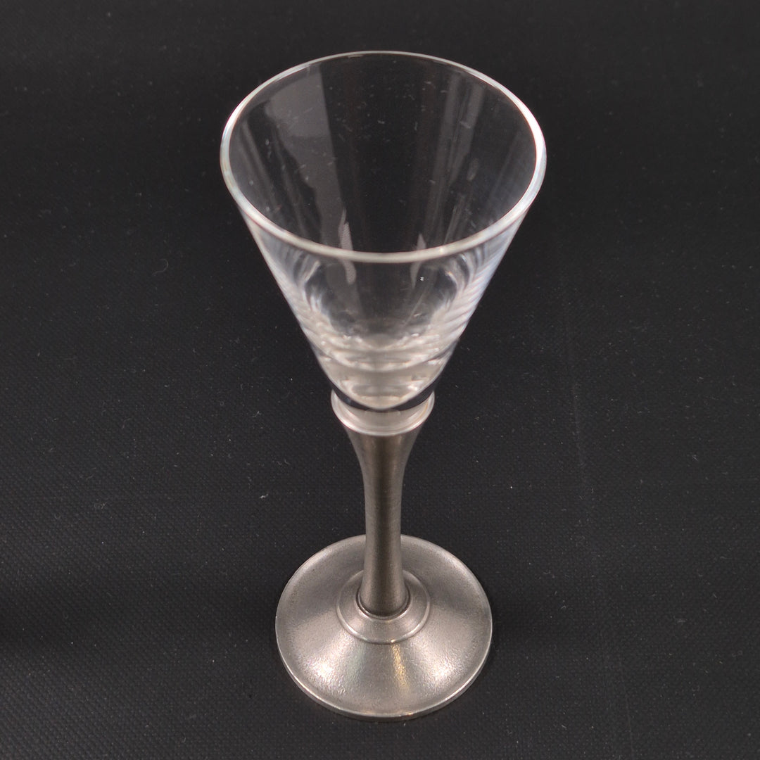 Eleganta snapsglas i glas och metall 3-pack