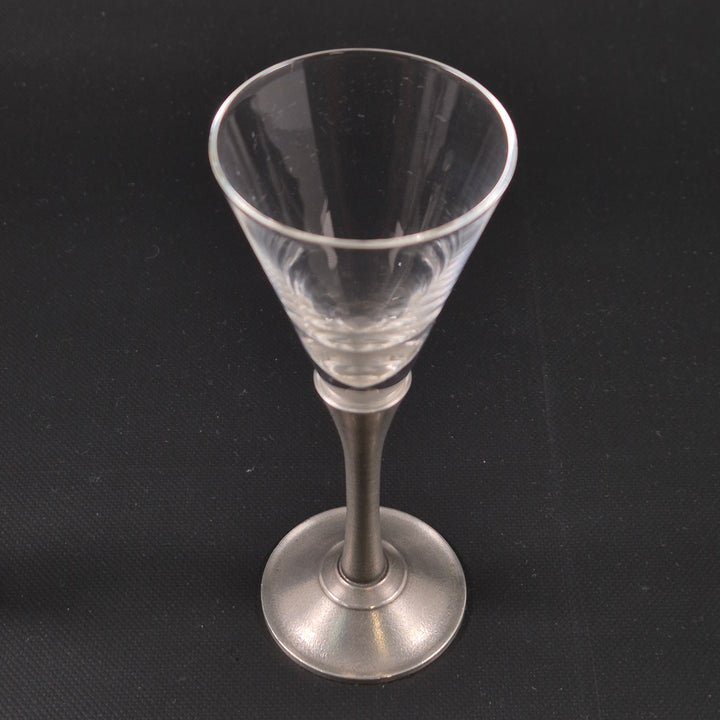Eleganta snapsglas i glas och metall 3-pack