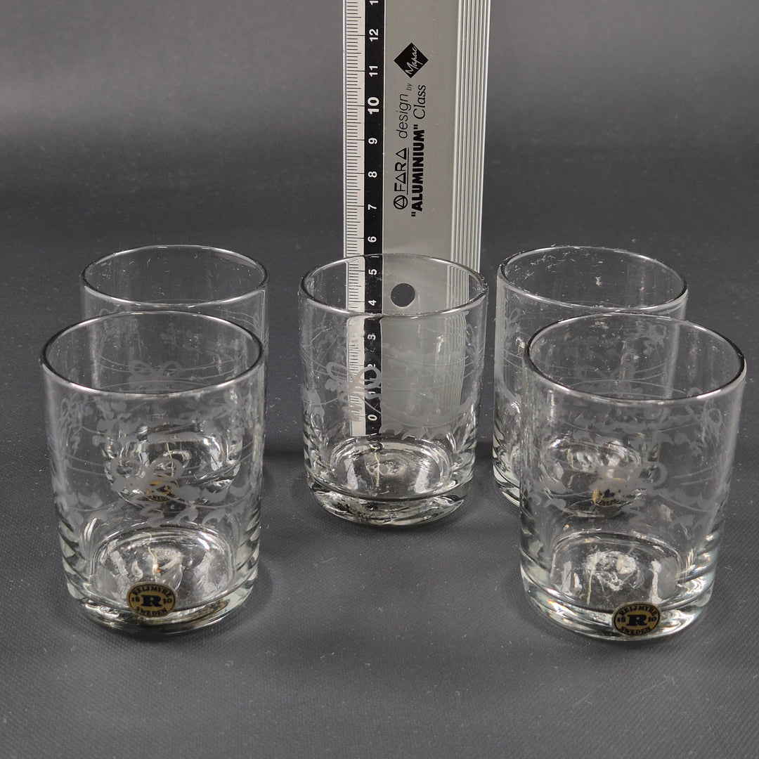 Reijmyre retro dricksglas med etsad dekor