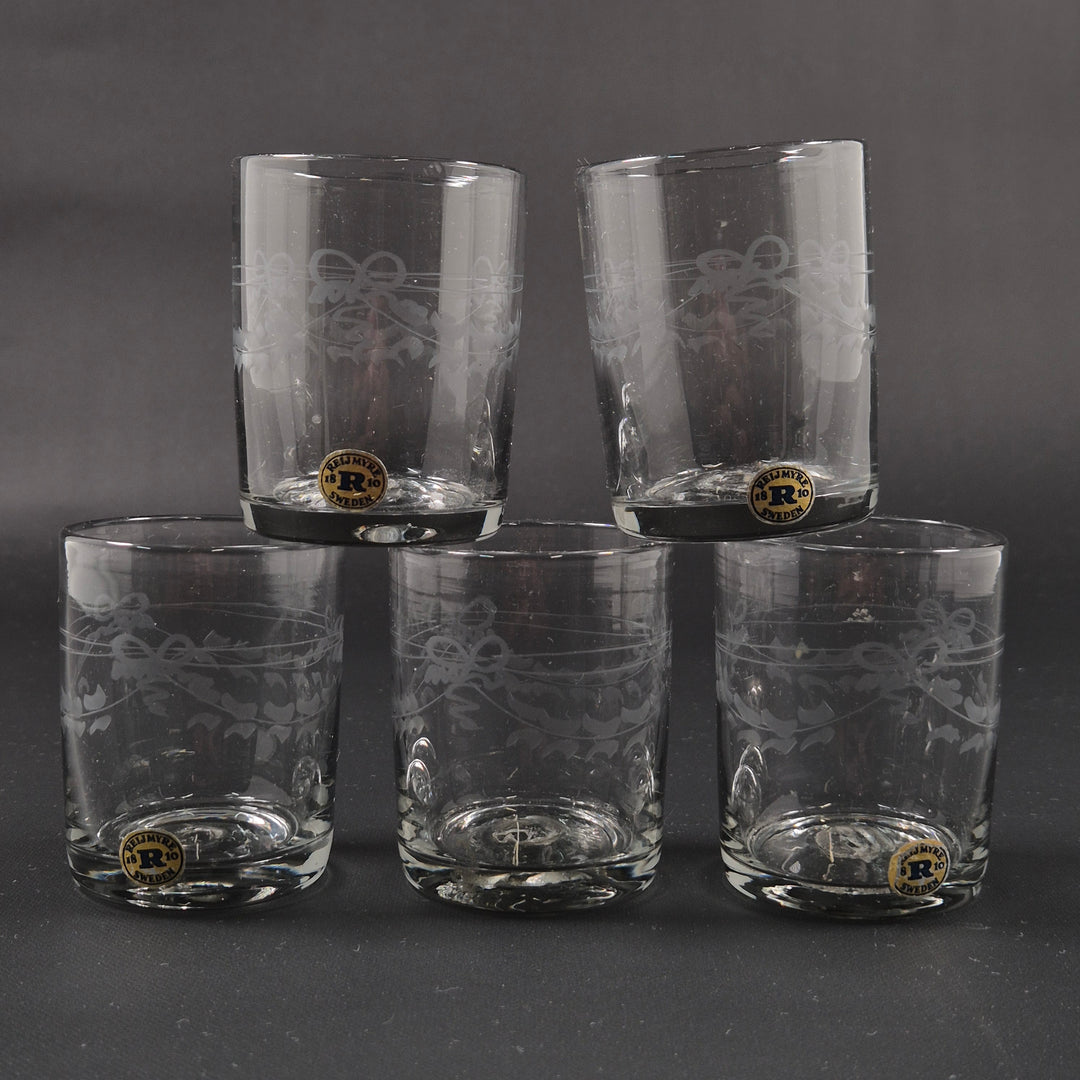 Reijmyre retro dricksglas med etsad dekor
