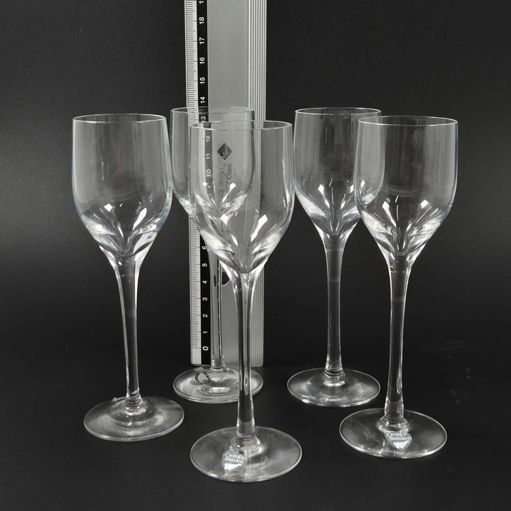 Eleganta högstammade vinglas Orrefors Sweden 5-pack