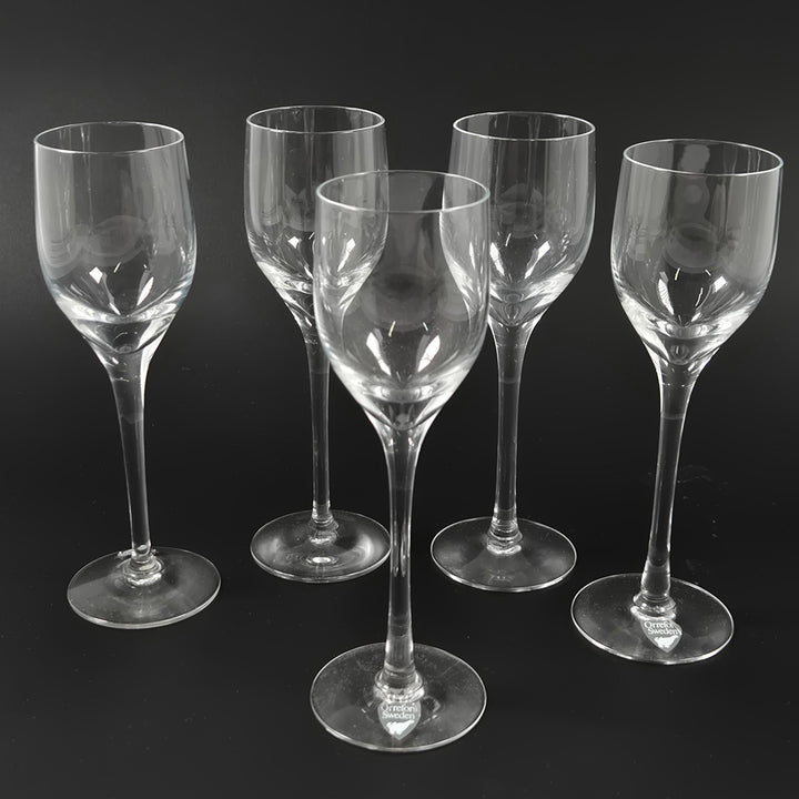 Eleganta högstammade vinglas Orrefors Sweden 5-pack