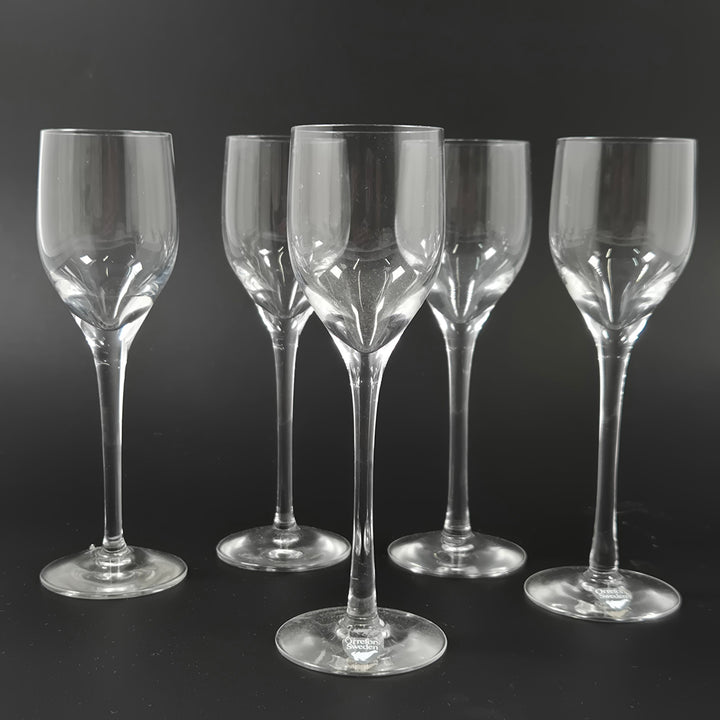 Eleganta högstammade vinglas Orrefors Sweden 5-pack