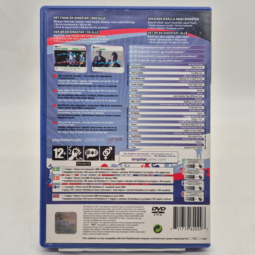 SingStar Rock Ballads PS2 retro karaokespel