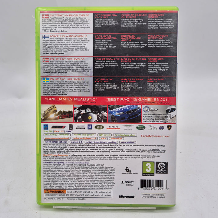 Forza Motorsport 4 Xbox 360 racingspel begagnat