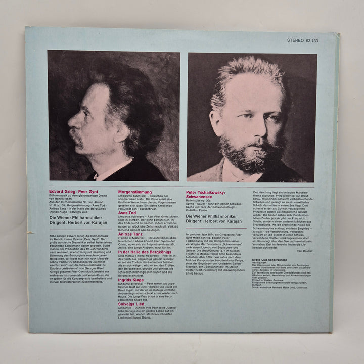 Decca vinyl LP Karajan Peer Gynt Svansjön