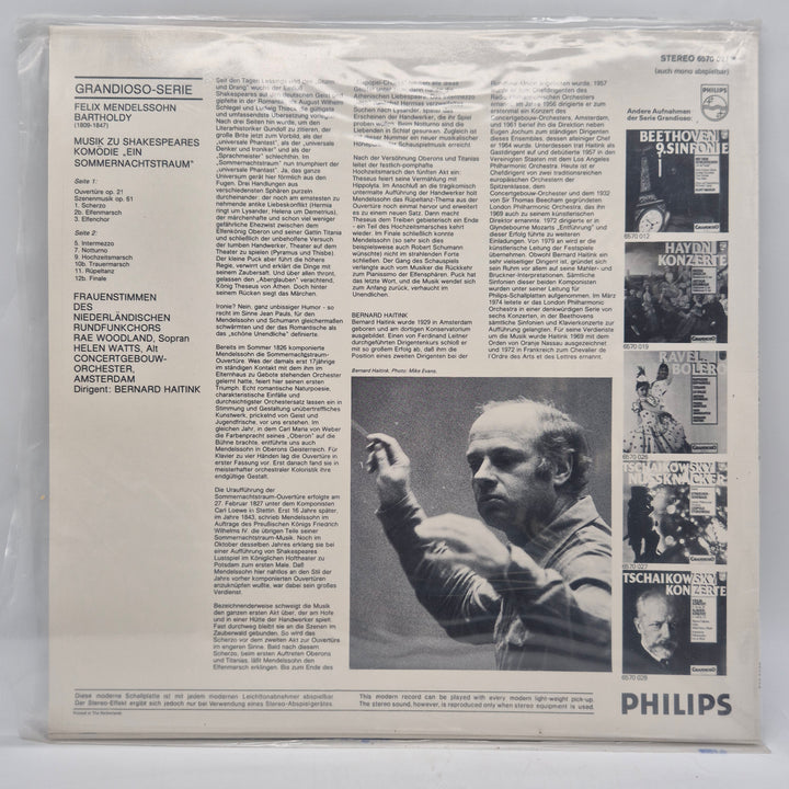 Mendelssohn Sommarnattsdröm retro vinyl LP Philips