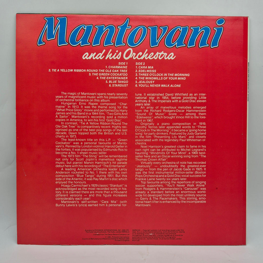 Retro LP Mantovani Beautiful Music vinylskiva