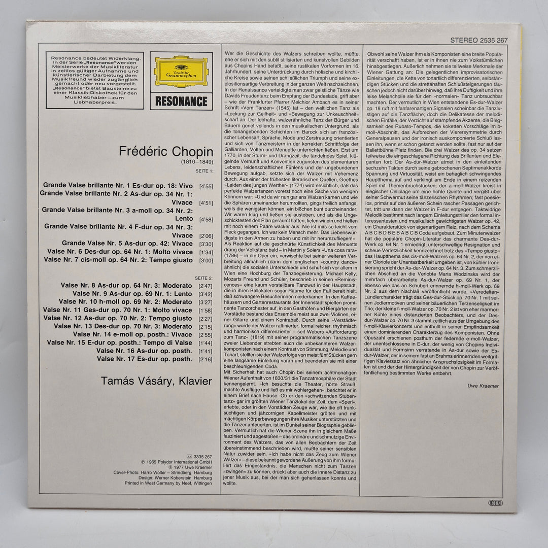 Chopin 17 Walzer LP retro Deutsche Grammophon