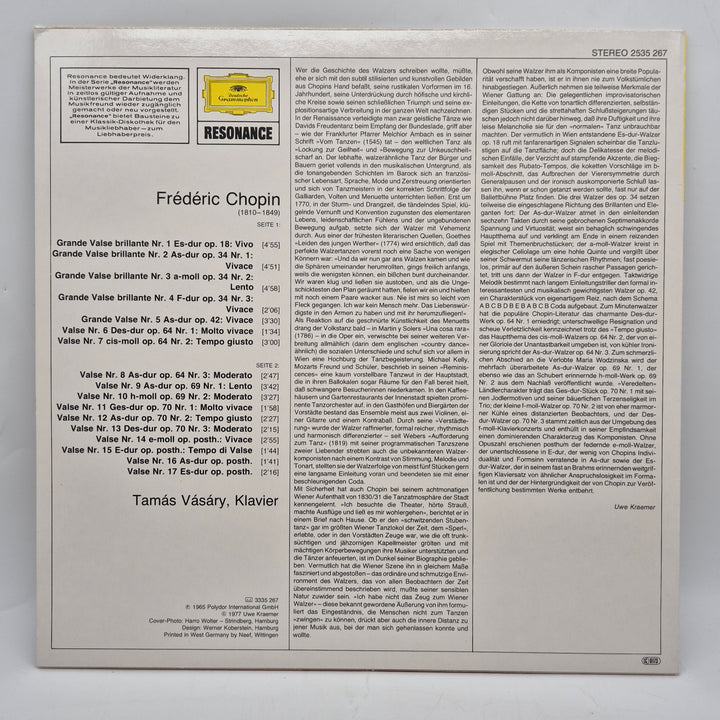 Chopin 17 Walzer LP retro Deutsche Grammophon