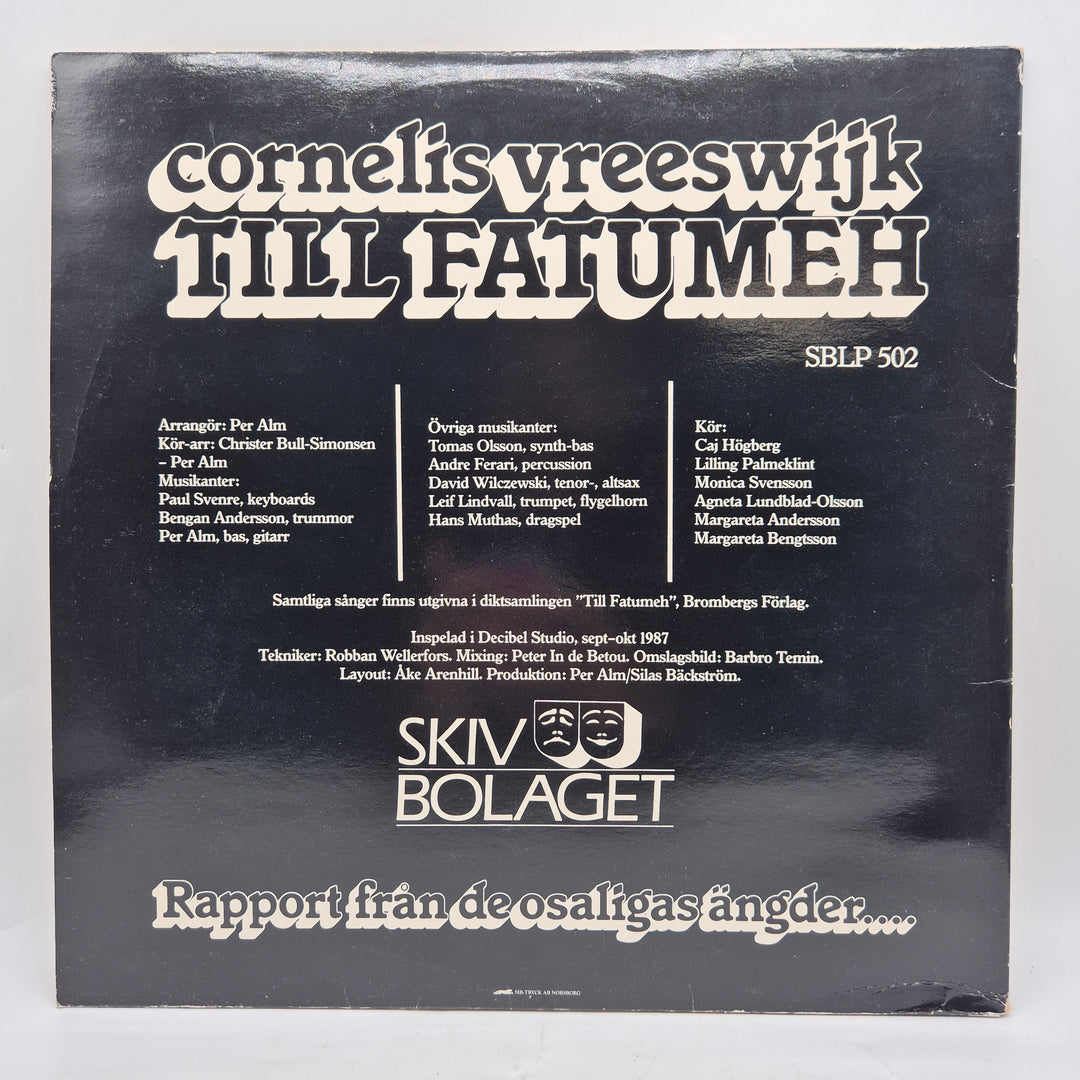 Cornelis Vreeswijk Till Fatumeh vinyl LP retro