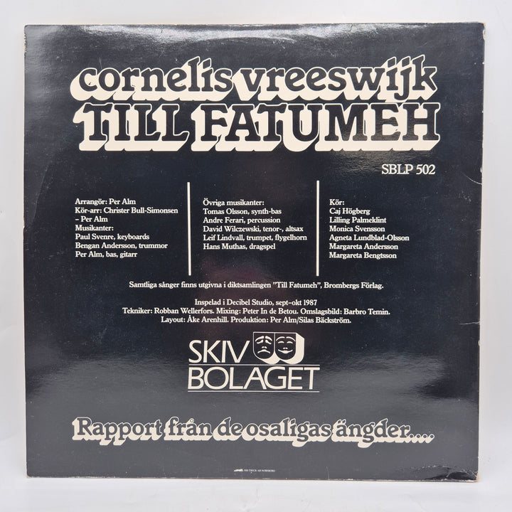 Cornelis Vreeswijk Till Fatumeh vinyl LP retro