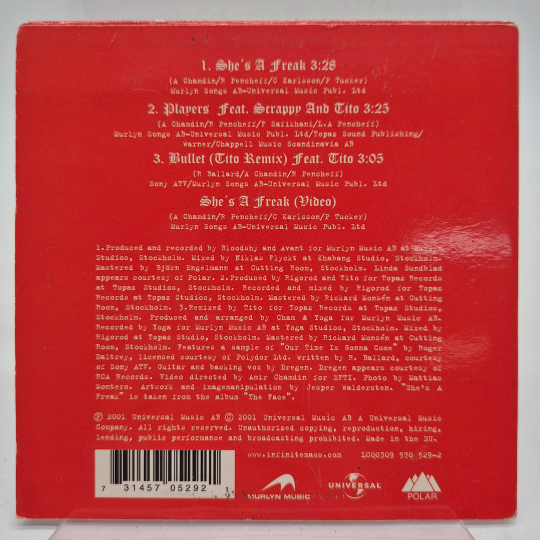 Infinite Mass CD singel Shes A Freak retro