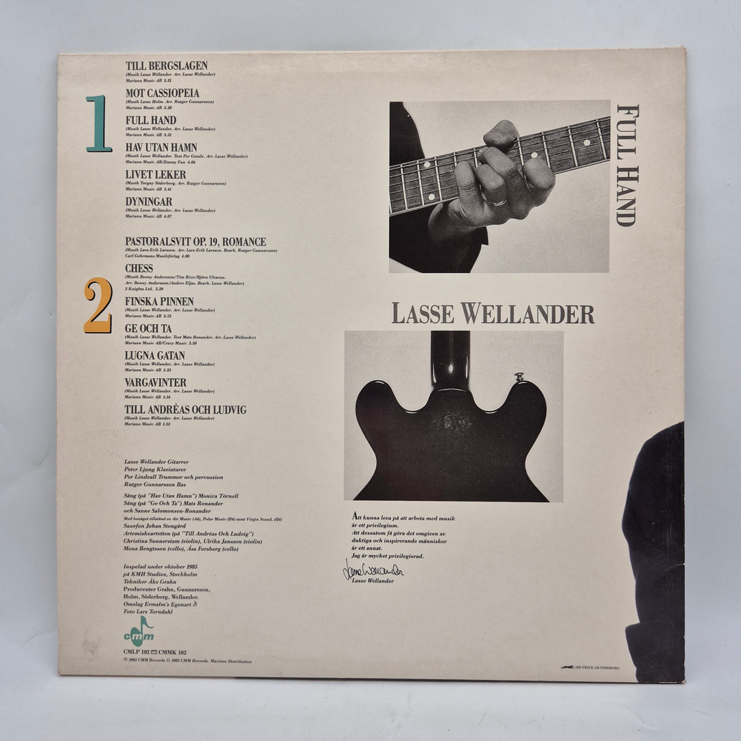 Lasse Wellander Full Hand retro vinyl LP