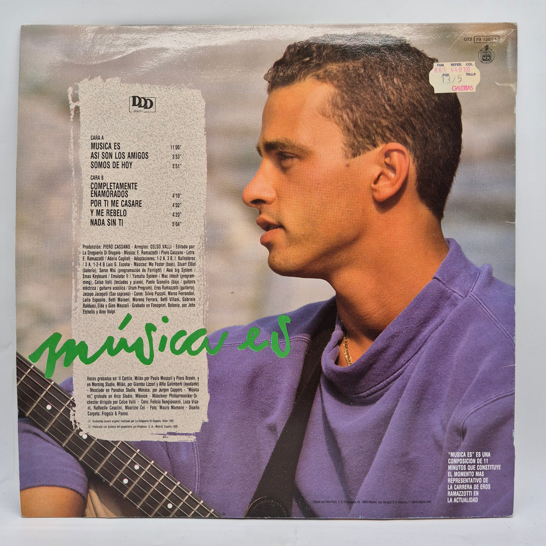 Eros Ramazzotti Música Es vinyl LP retro