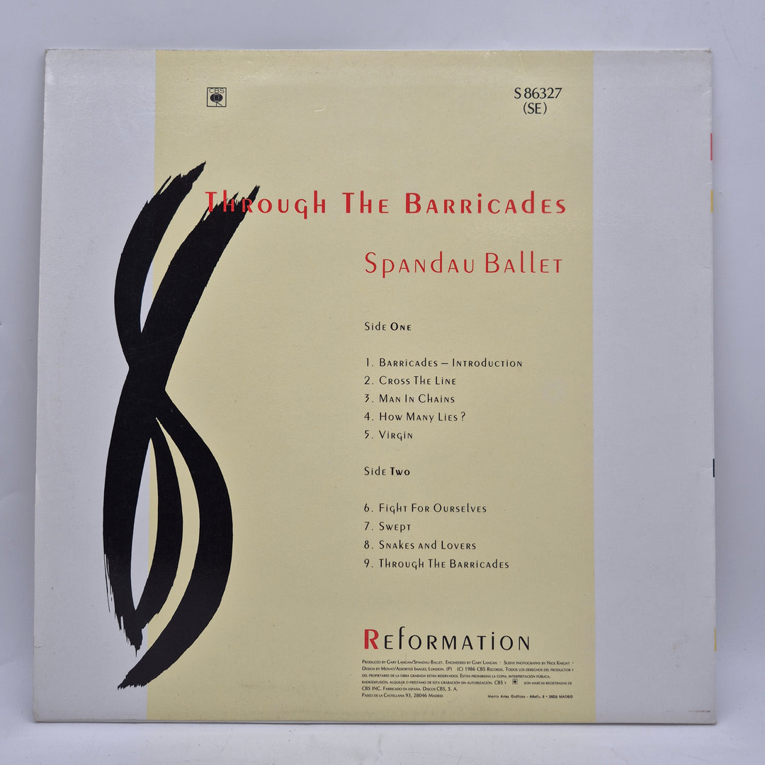 Spandau Ballet Through The Barricades vinyl LP retro