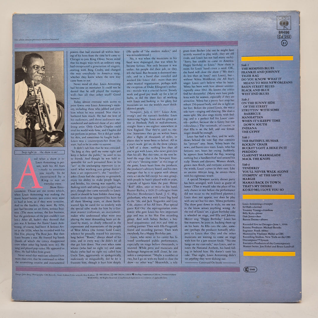 Louis Armstrong Chicago Concert dubbel LP retro