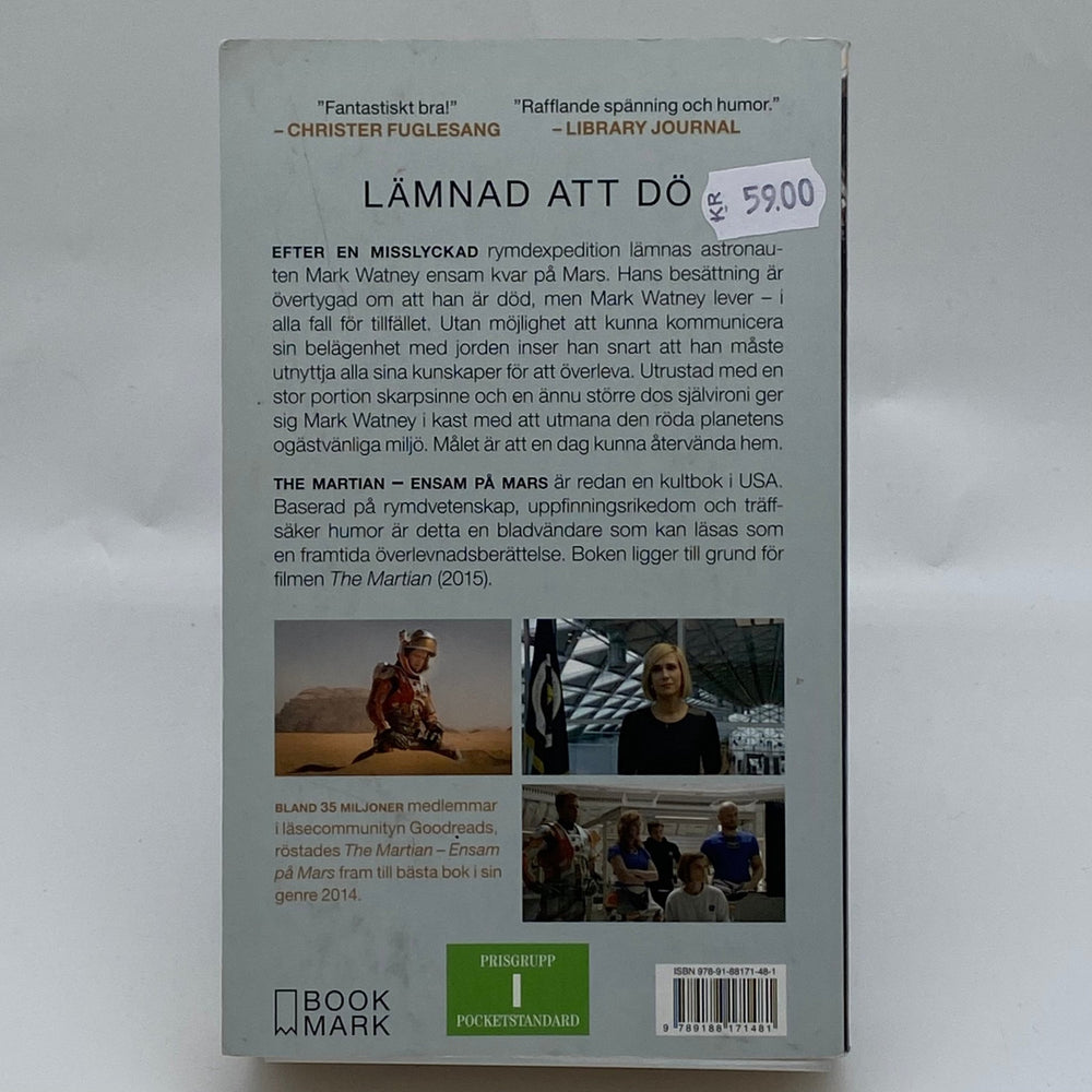Andy Weir The Martian Ensam på Mars Bok - Homy Secondhand Online