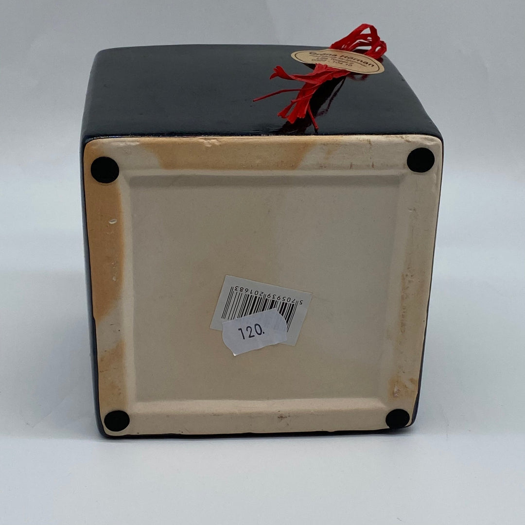 Svart keramikkruka Gröna Hönan vintage - Homy Secondhand Online