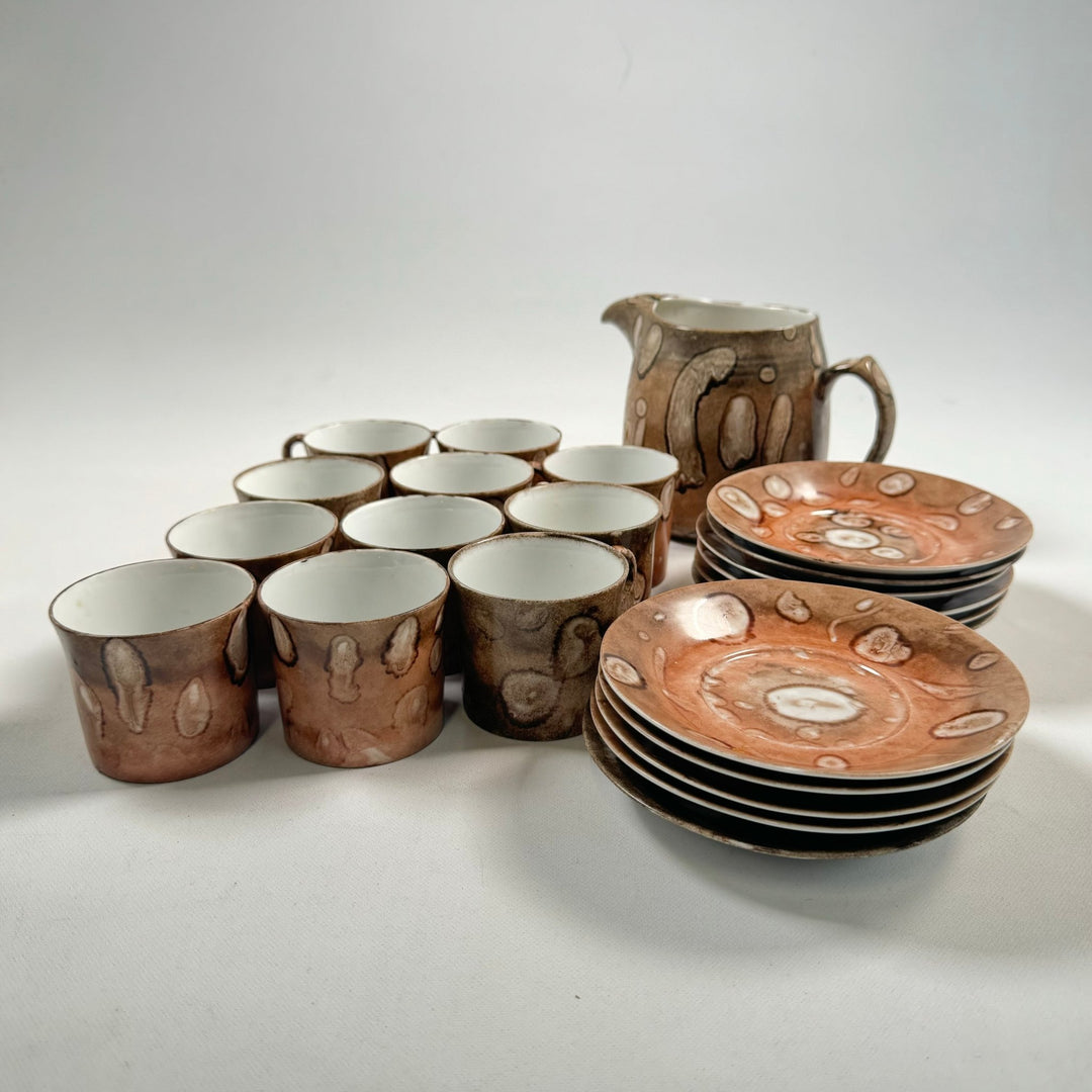 Sats med Kaffeservis i Porslin med Rustik Design - Homy Secondhand Online
