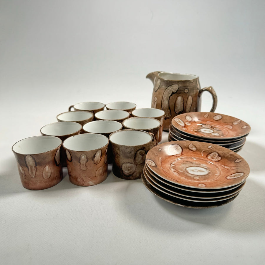 Sats med Kaffeservis i Porslin med Rustik Design - Homy Secondhand Online