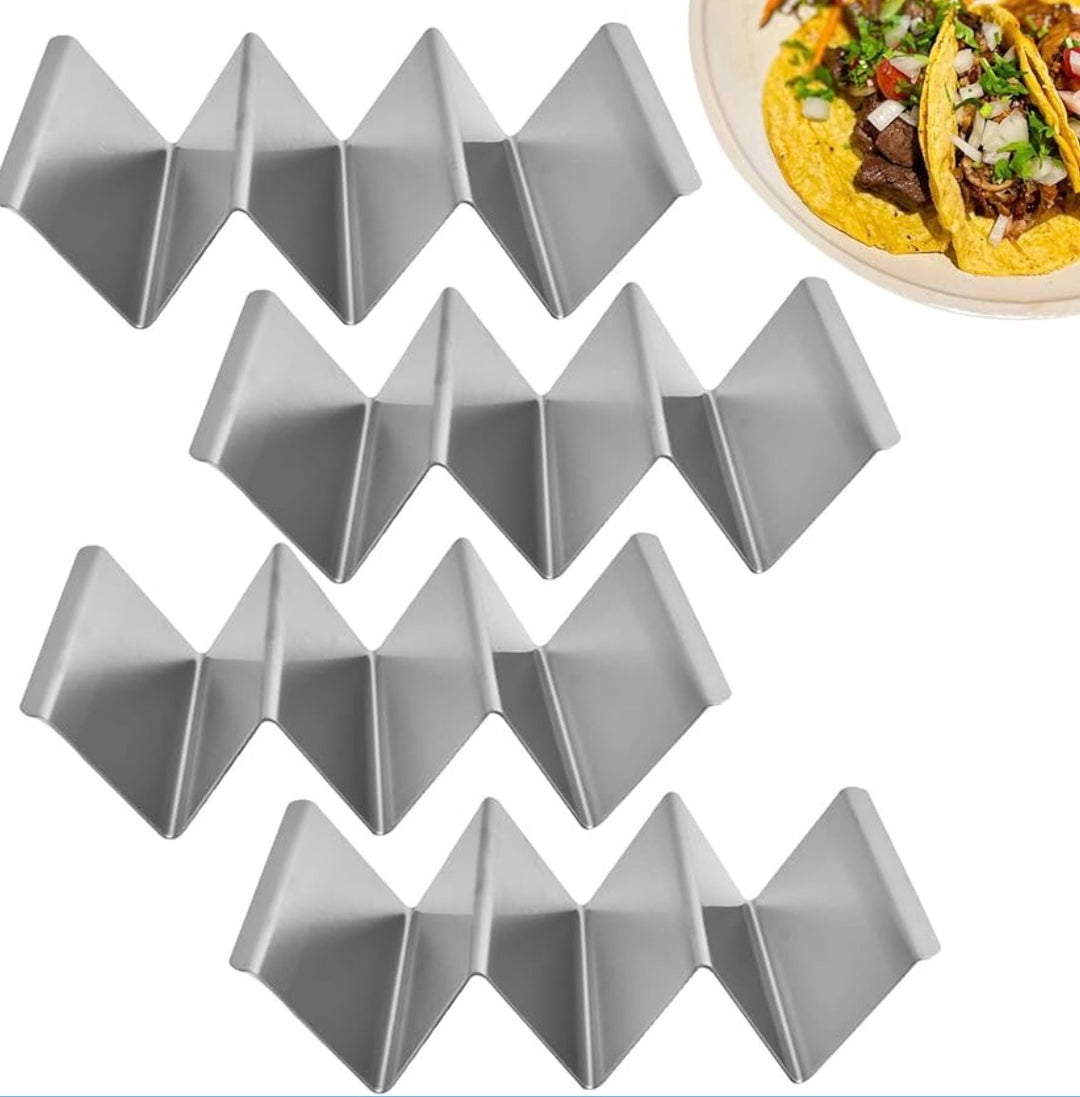 Taco-hållare i rostfritt stål – Set om 4 | Stabilt stativ för tortillas