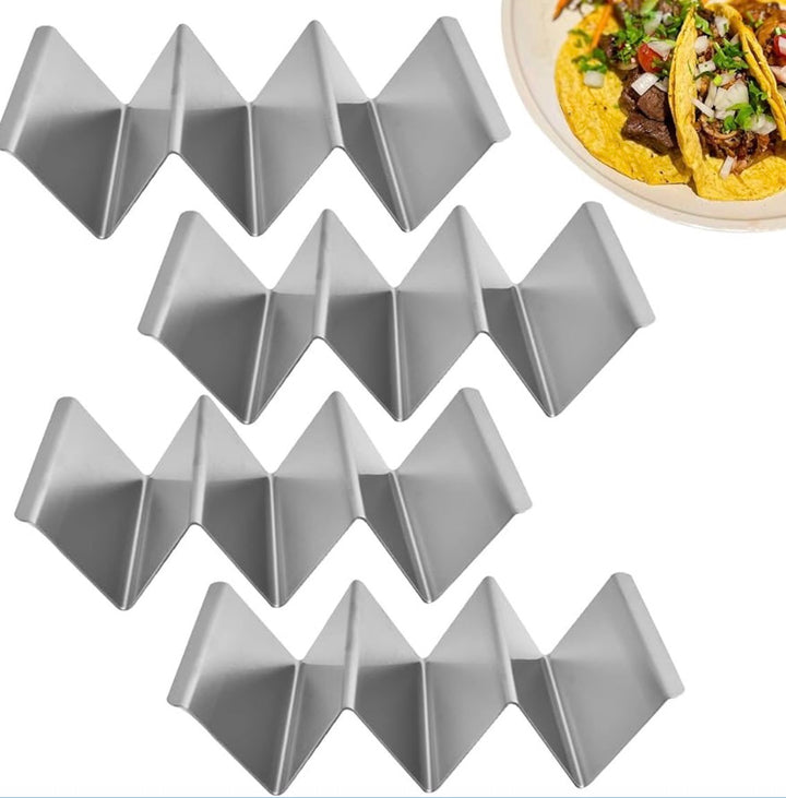 Taco-hållare i rostfritt stål – Set om 4 | Stabilt stativ för tortillas