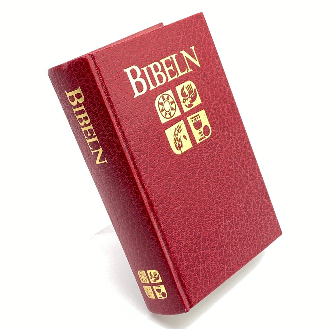 Röd Bibel med gulddetaljer, vintage - Homy Secondhand Online