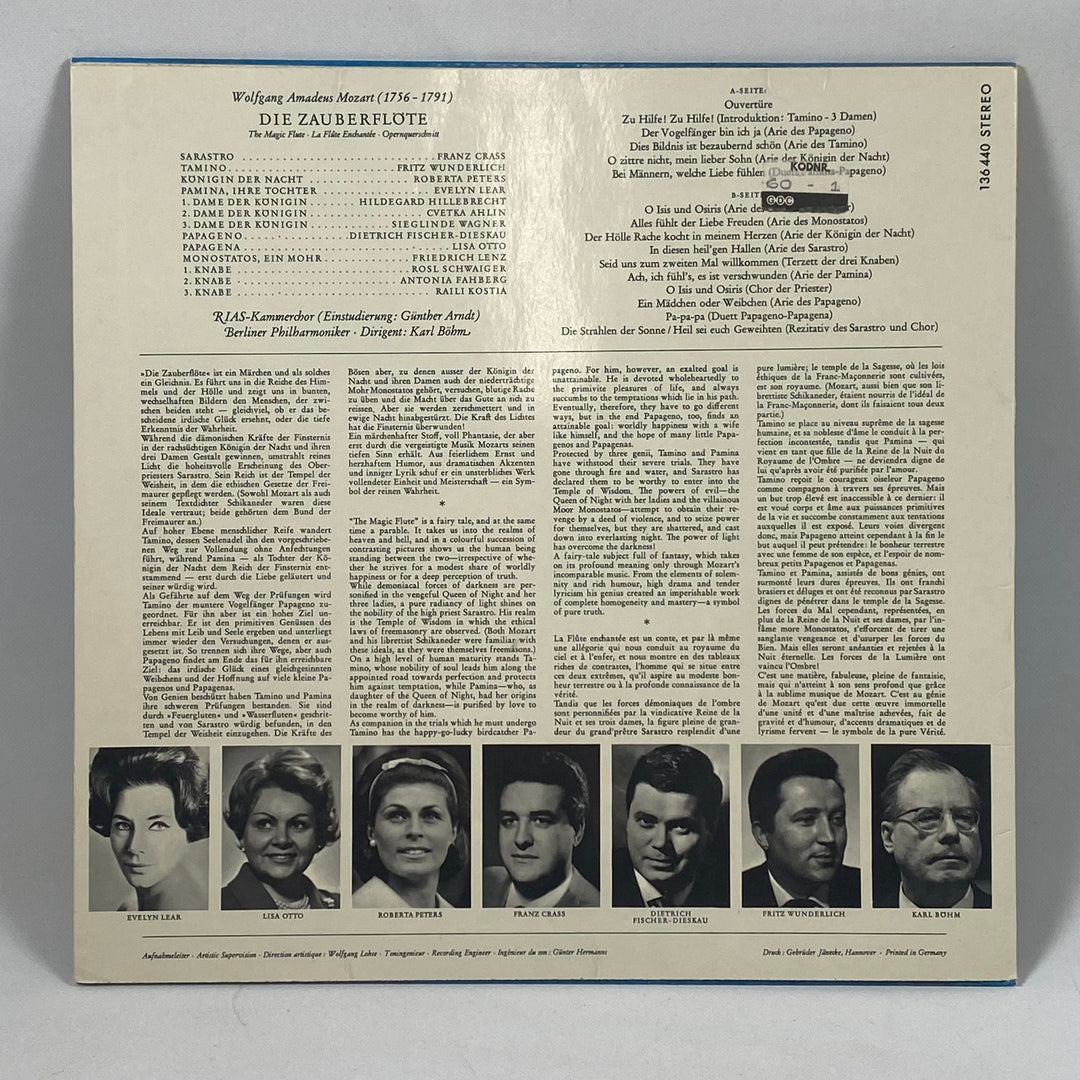 Mozarts Die Zauberflöte vinyl retro klassisk