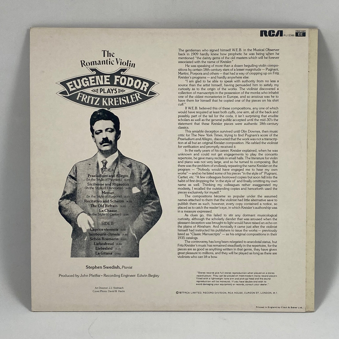 The Romantic Violin vinyl av RCA, retro