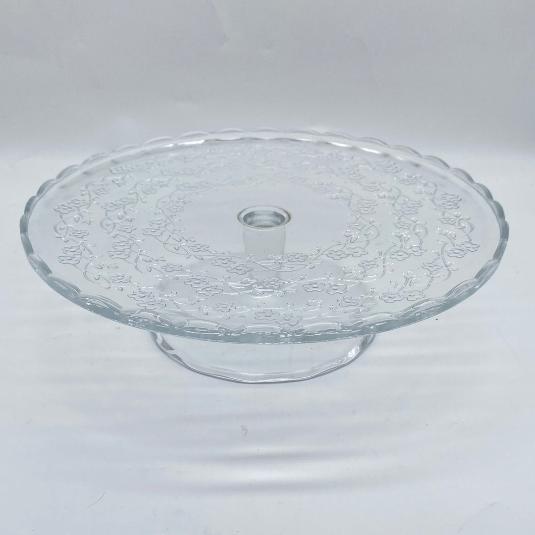 Elegant Dekorerad Glasfat på Fot