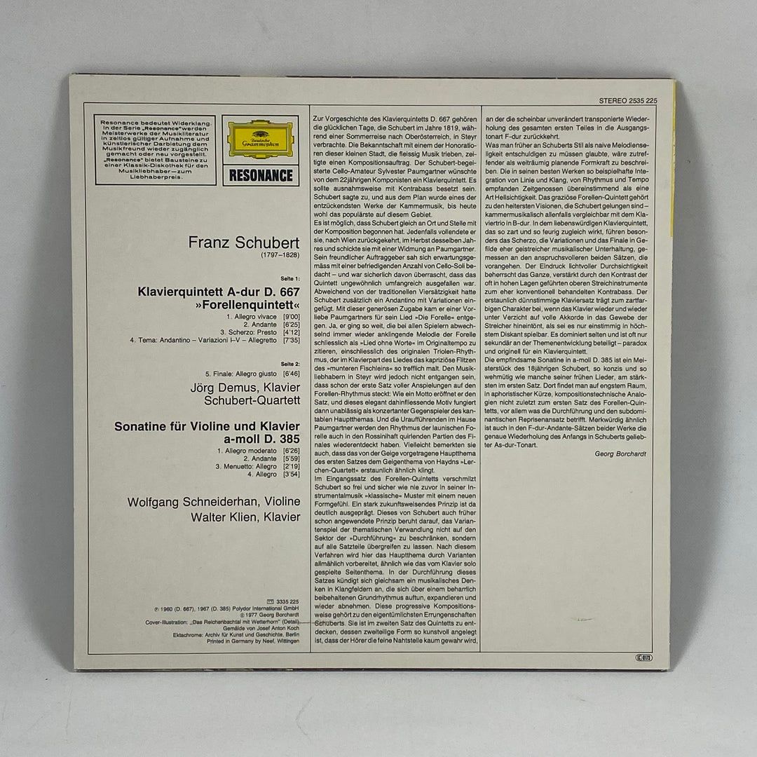 Schubert Quintett Vinyl Deutsche Grammophon Retro