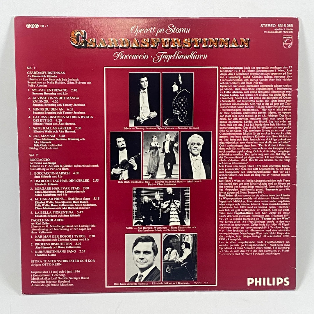 Philips vinylskiva Csárdásfurstinnan retro klassisk