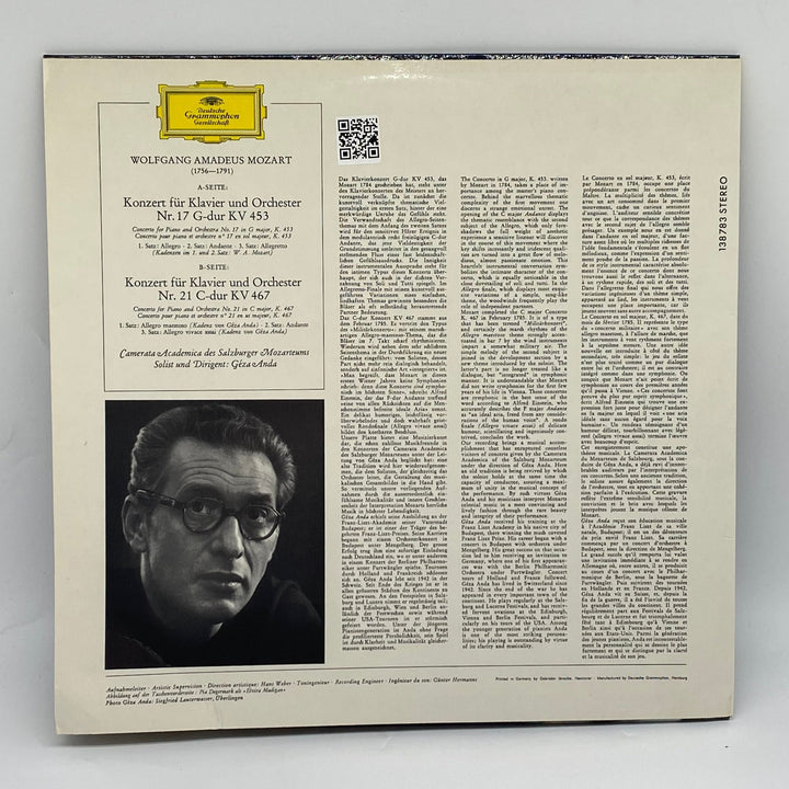 Mozart Pianokonserter Vinyl med Geza Anda - Homy Secondhand Online