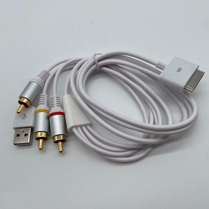 Apple 30 - pin till RCA - ljudkabel vit - Homy Secondhand Online