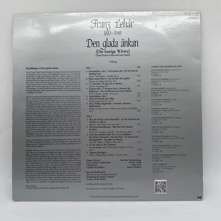 Klassisk Operett Vinyl: Den Glada Änkan - Homy Secondhand Online
