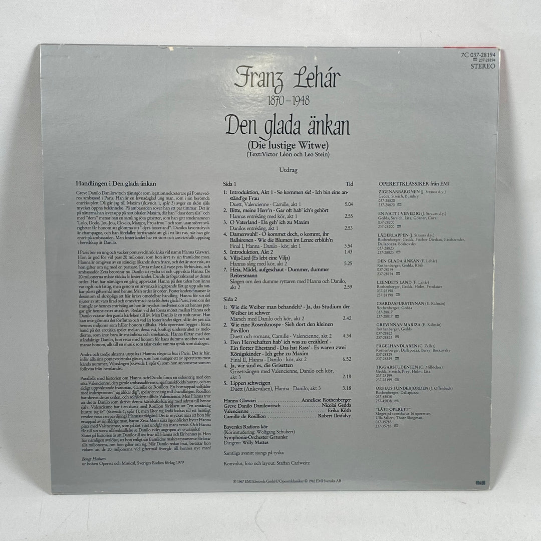 Retro klassisk vinylskiva EMI Franz Lehár