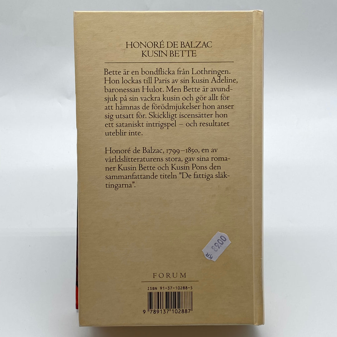 Klassisk Roman av Honoré de Balzac "Kusin Bette"