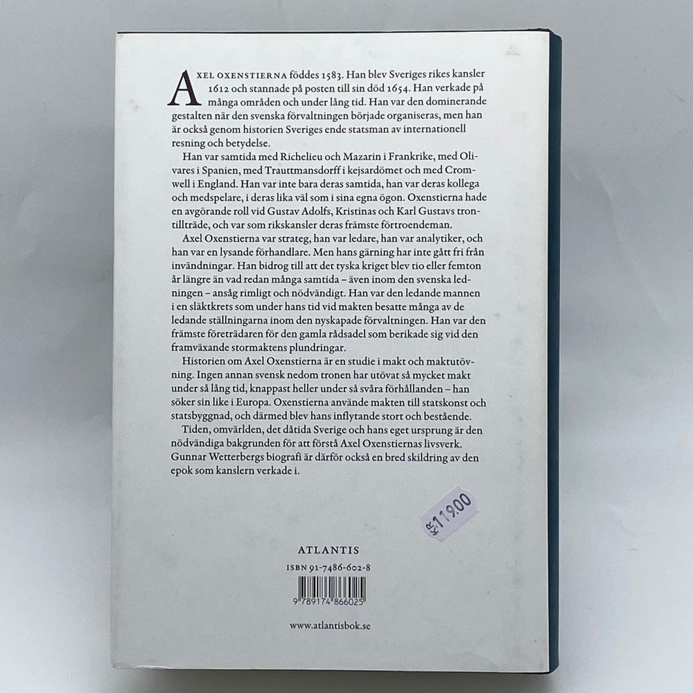 Axel Oxenstierna biografi Gunnar Wetterberg - Homy Secondhand Online