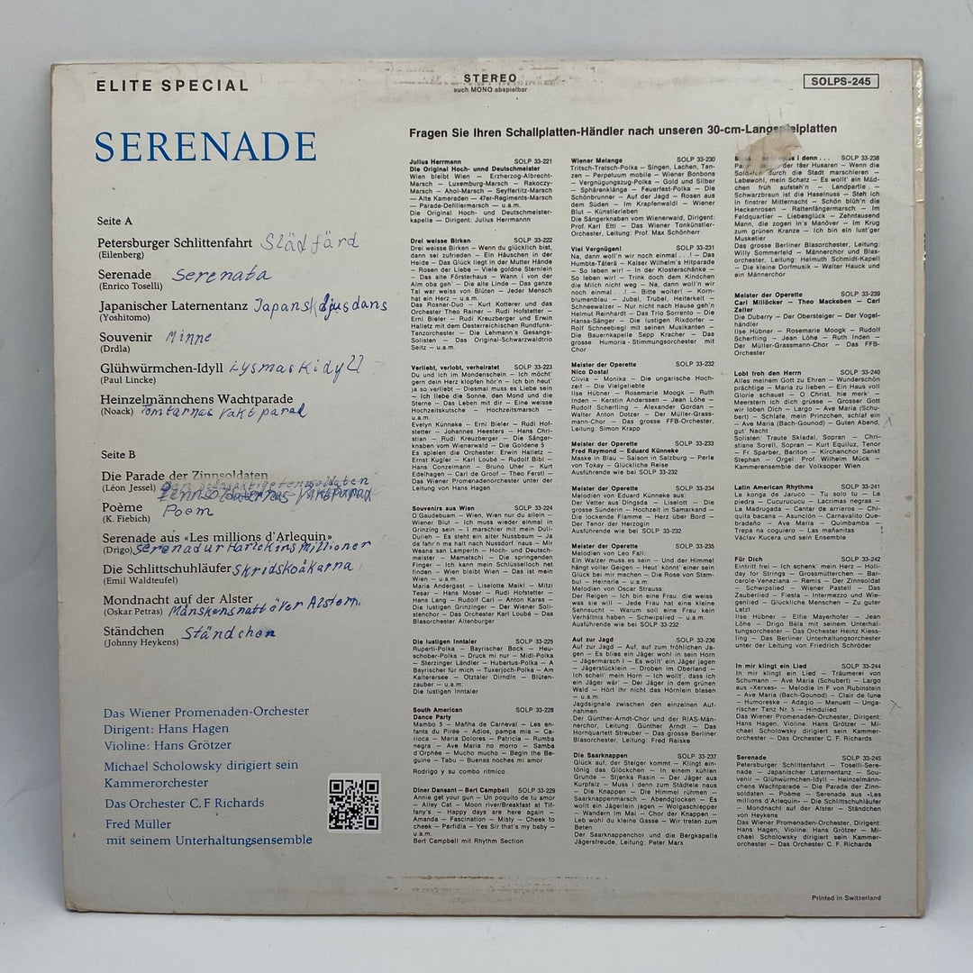 Klassisk Serenade Vinylskiva med Orkestermusik - Homy Secondhand Online