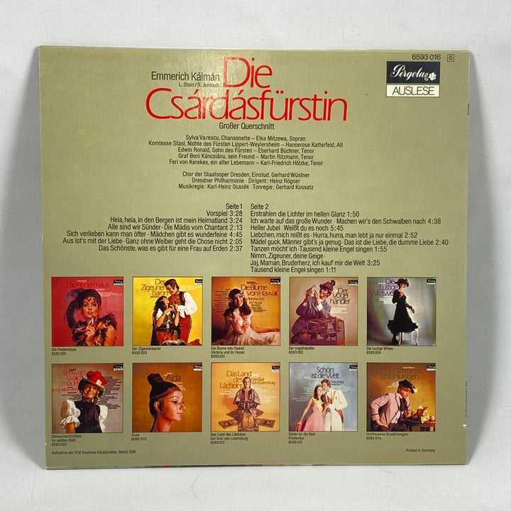 Retro Vinylskiva Die Csárdásfürstin av Philips