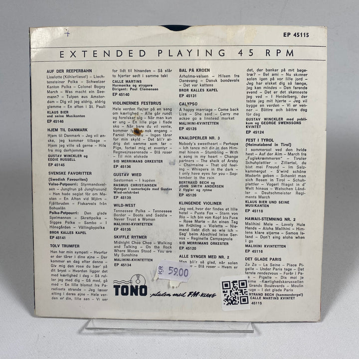 Retro vinylskiva TONO Det glade Paris