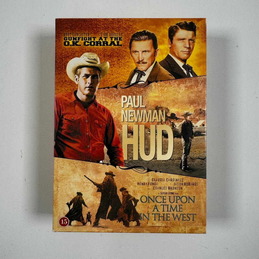Klassisk Western DVD Box - 3 Filmer: Gunfight at the O.K. Corral, Hud, Once Upon a Time in the West - Homy Secondhand Online