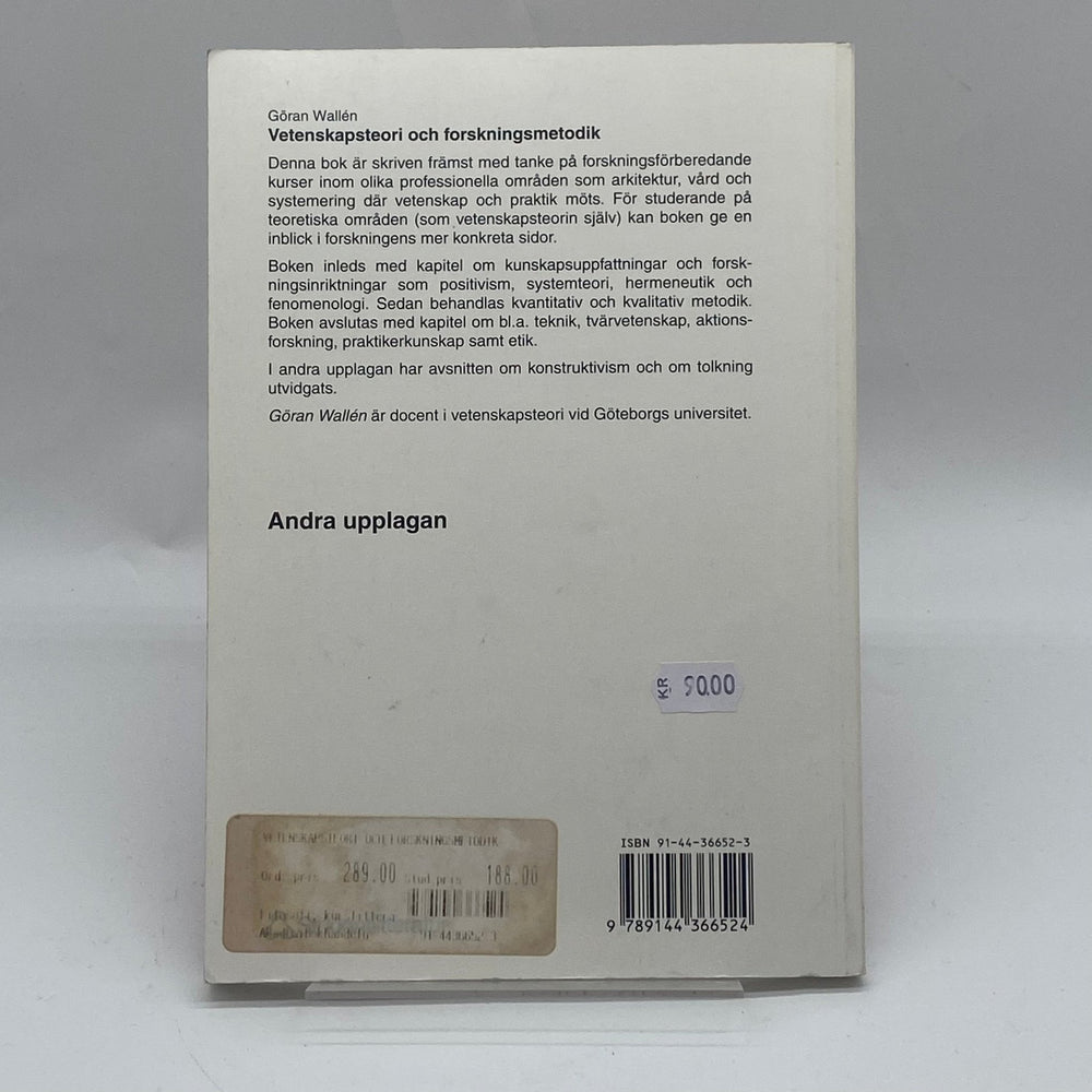 Vetenskapsteori bok av Göran Wallén - Homy Secondhand Online