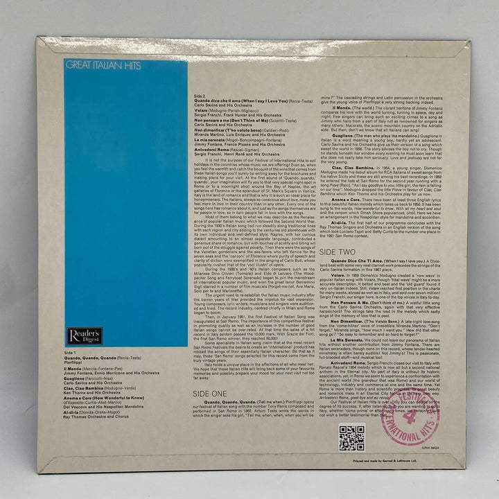 Italienska Klassiska Hits Volym 4 - Vinylskiva - Homy Secondhand Online