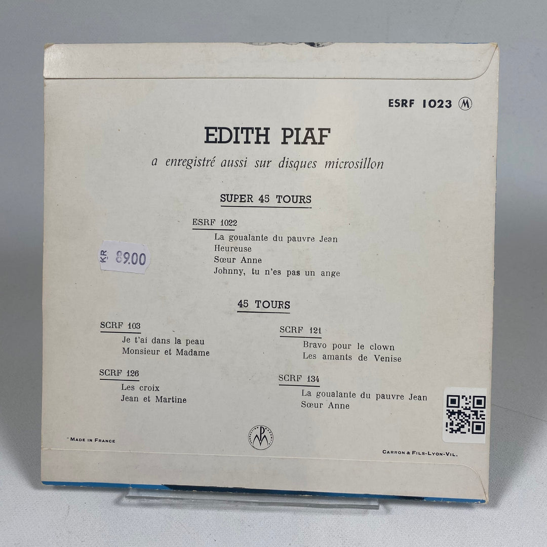 Edith Piaf vinylskiva retro Columbia 7 tum