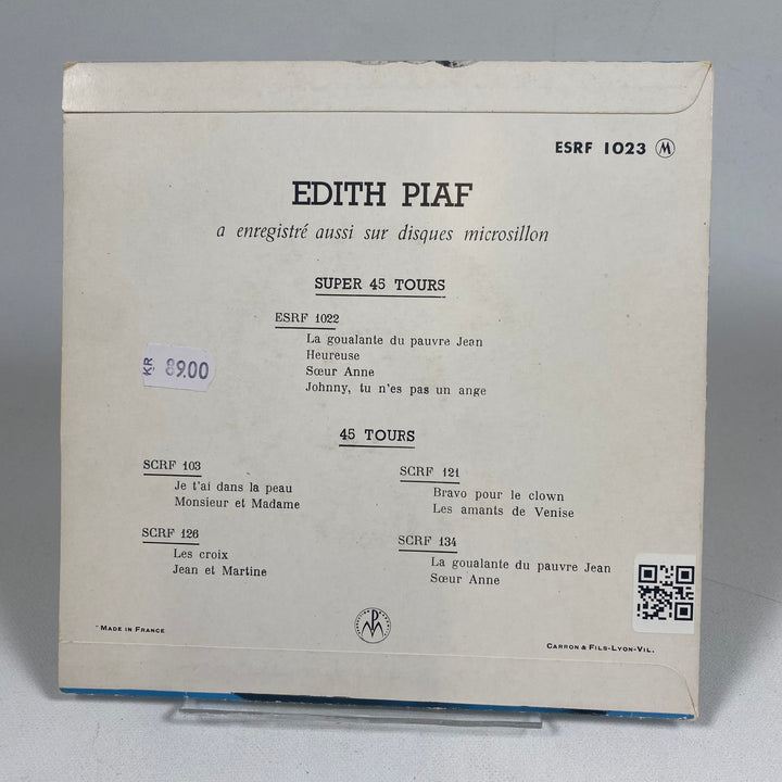 Edith Piaf vinylskiva retro Columbia 7 tum