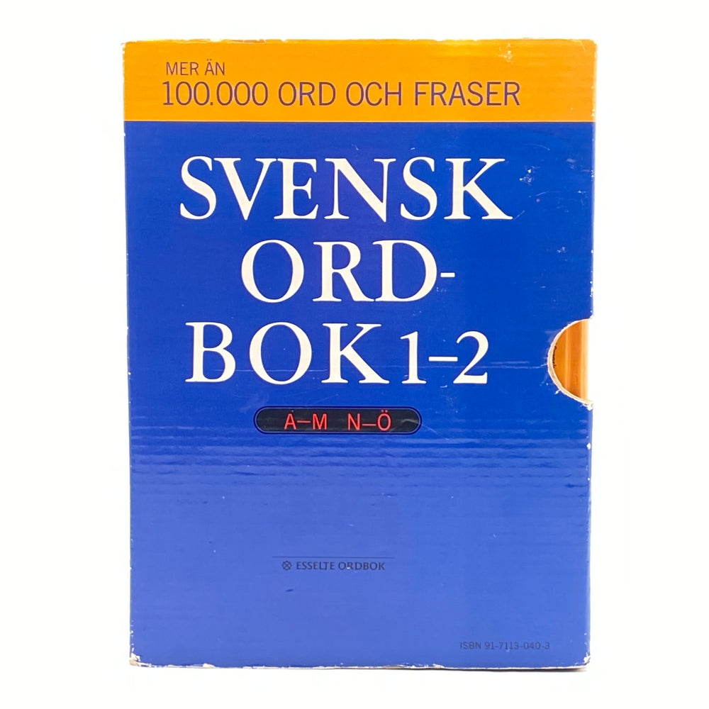 Svensk Ordbok 1 - 2 Esselte Vintage Blå Gul - Homy Secondhand Online