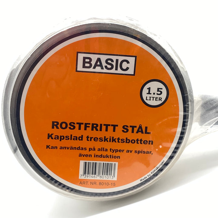 BASIC Kastrull i Rostfritt Stål 1.5L