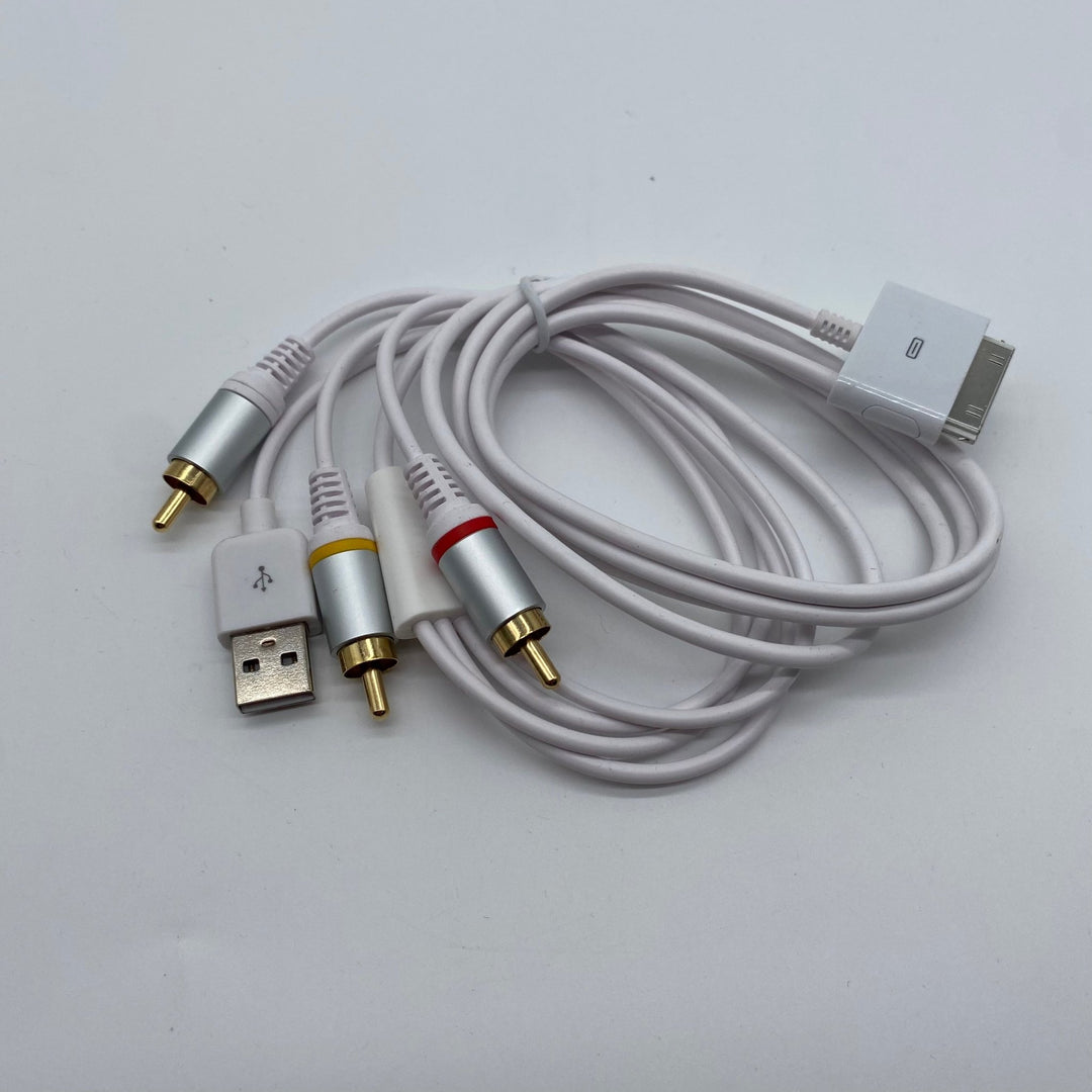 Apple 30 - pin till RCA - ljudkabel vit - Homy Secondhand Online